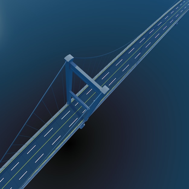 Foto ponte 3d su sfondo blu profondo del mare