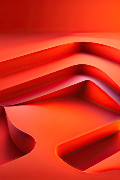 3D Bright Saturated RedOrange Background