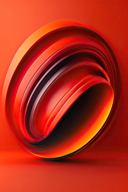 3D Bright Saturated RedOrange Background