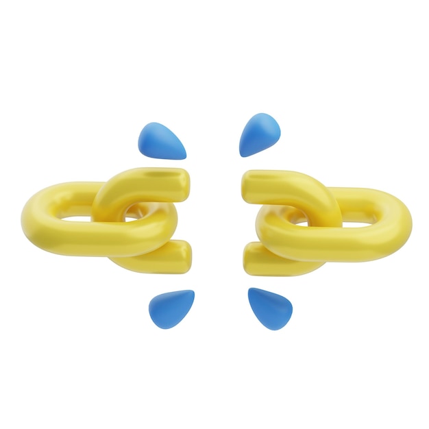 3D Broken Chain Illustration