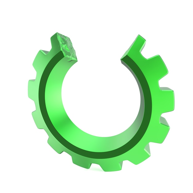 3d broken gear isolated