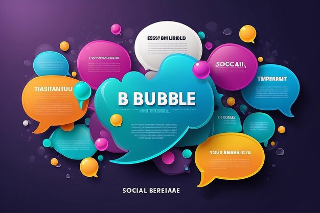 Photo 3d bubble testimonial banner quote infographic social media post template designs for quotes