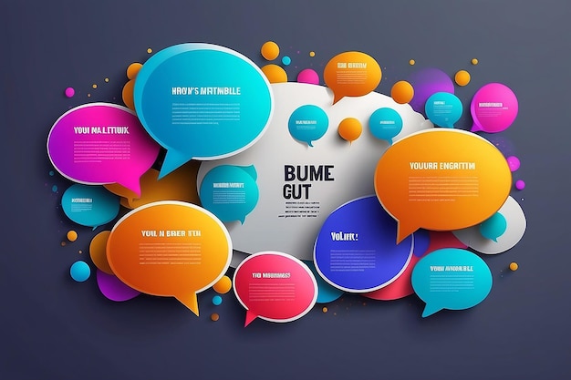 Photo 3d bubble testimonial banner quote infographic social media