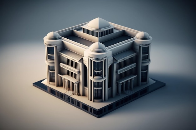 3D building Structure on a Surface 3d real estate concept AIgenerated artwork