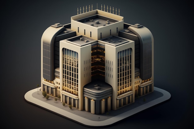 3D 建物 表面上の構造 3D 不動産コンセプト AI によって生成されたアートワーク