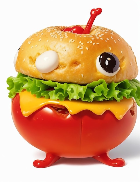 3D burger characters generated by AI