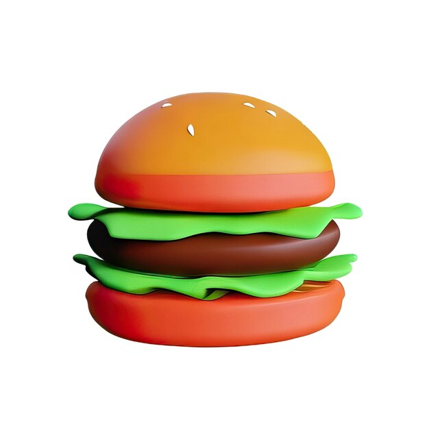 Foto 3d burger illustratie