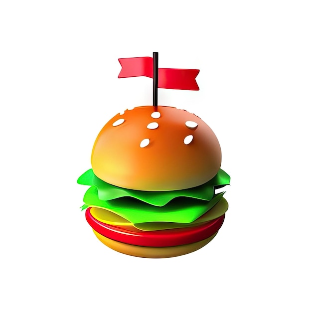 Foto illustrazione 3d di burger