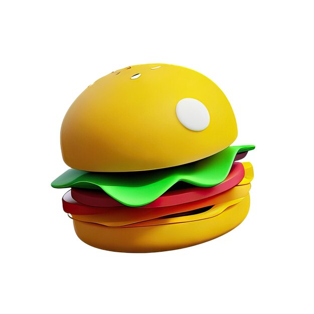 Photo 3d burger illustration