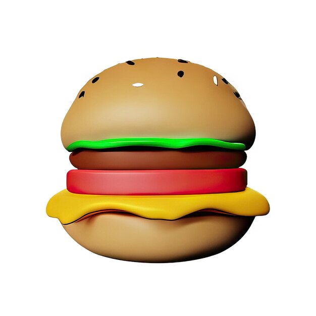 Foto illustrazione 3d di burger