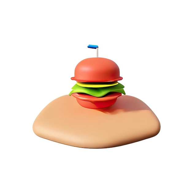 Photo 3d burger illustration