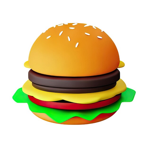 Foto illustrazione 3d di burger