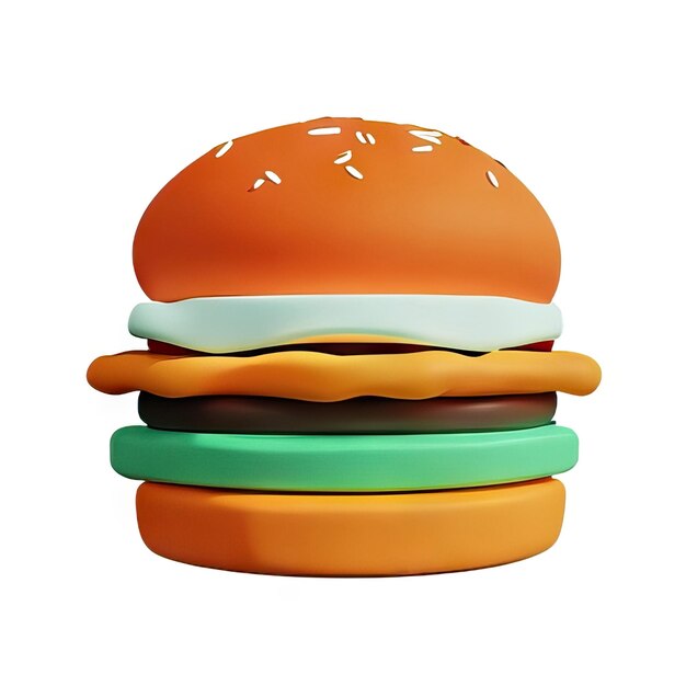 Foto illustrazione 3d di burger