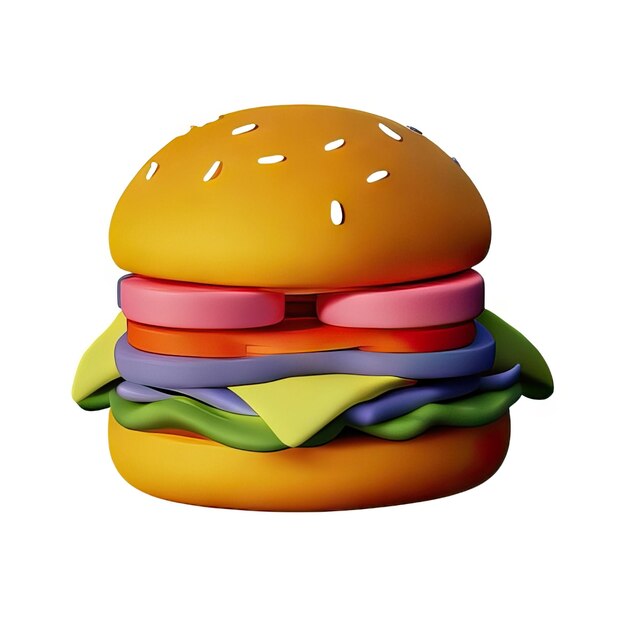 Photo 3d burger illustration