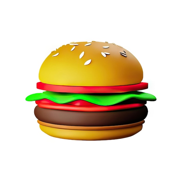 Photo 3d burger illustration