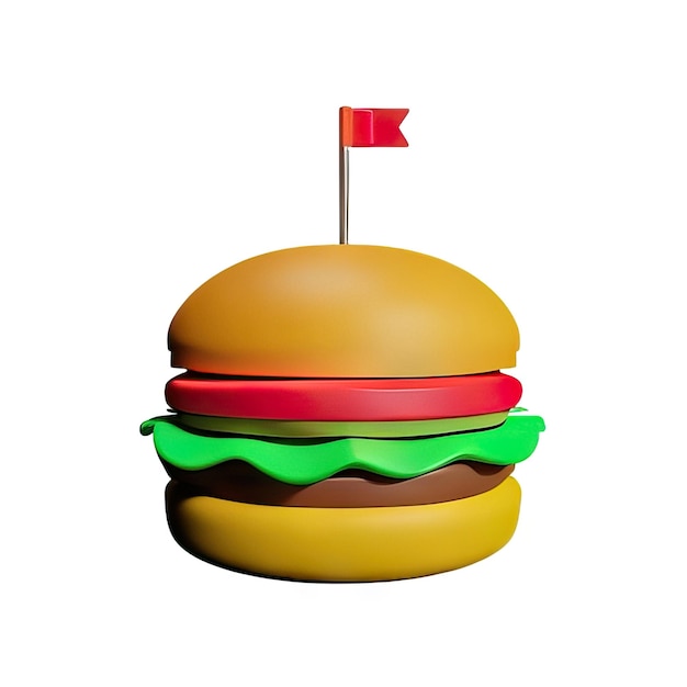 Foto illustrazione 3d di burger