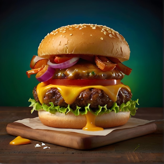 Foto burger 3d in studio