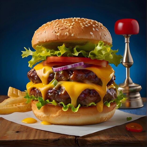 Foto burger 3d in studio