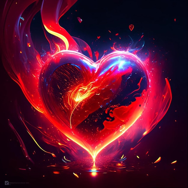 3D burning Hearts or Love