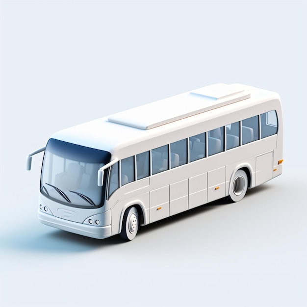 3d bus on white background