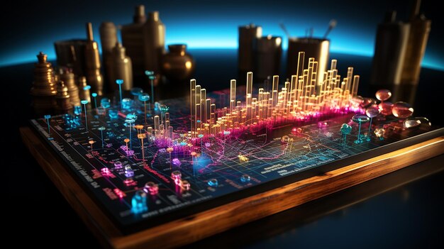 Photo 3d business graph