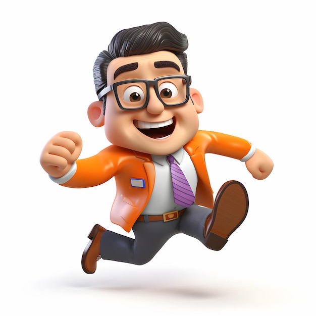 3d business man running