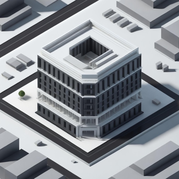 3D Business Office building AI Generated