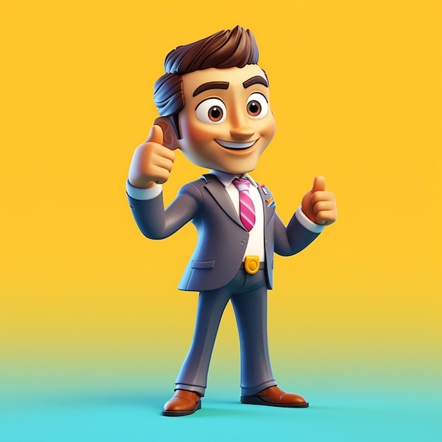 3D Businessman Character Illustration