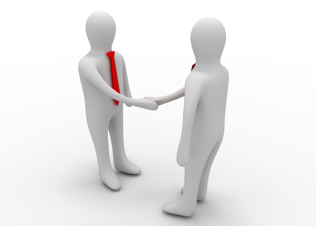 3d businessman handshake