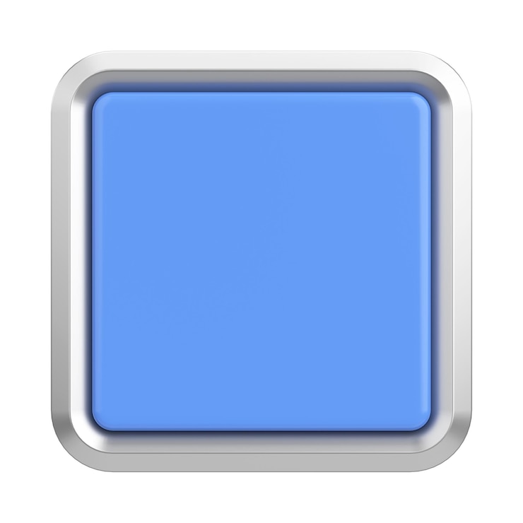 Photo 3d button empty button 3d illustration