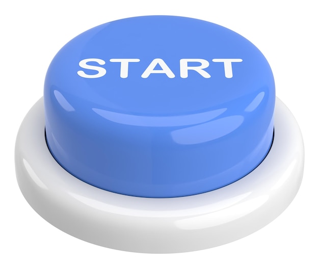 3D button Start button 3D illustration