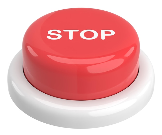 3D button Stop button 3D illustration