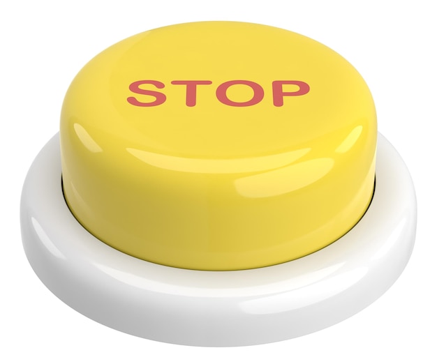 3D button Stop button 3D illustration