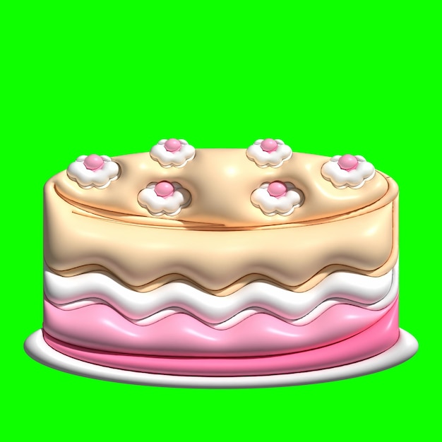 3D ケーキ アセット デザイン グリーンスクリーン