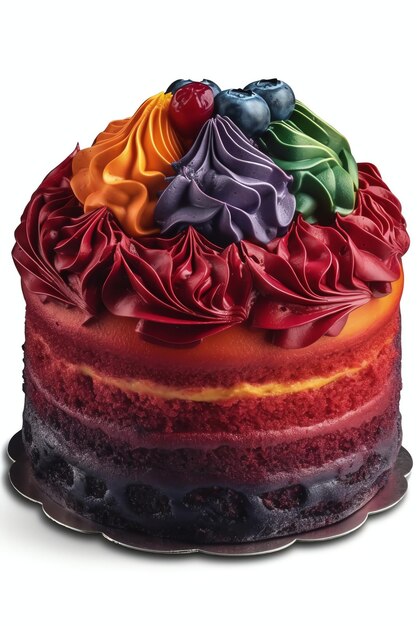 Photo 3d cake realistic of colors velvet