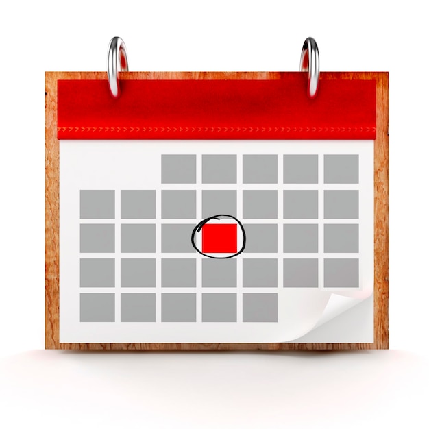 3d calendar on white background