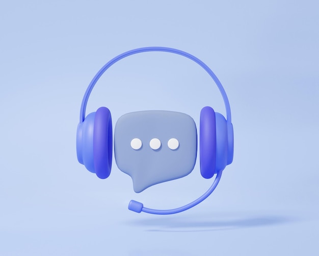 3D call center customer service icon helpdesk chat phone contact 3d render