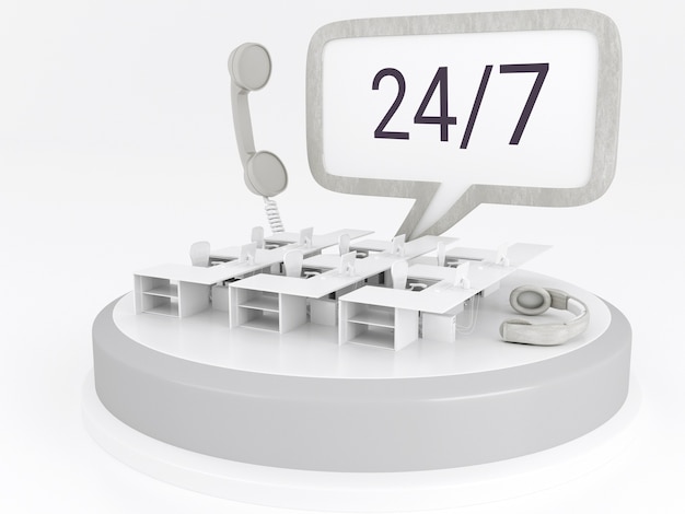 3d call center kantoor. 24/7 ondersteuning