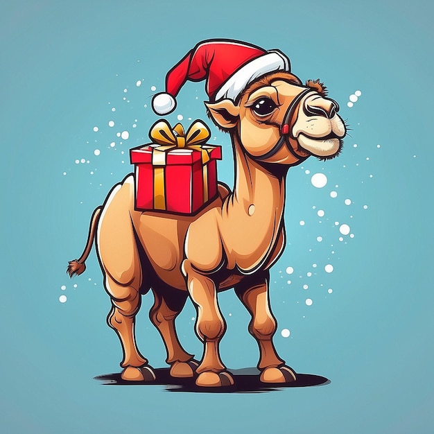 3D 낙타와 크리스마스 캐릭터
