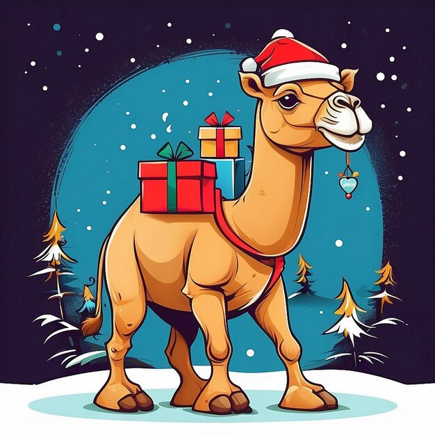 3d camel and christmas characters