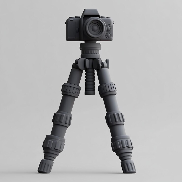 Photo 3d camera tripod icon stable news recording setup illustration logo