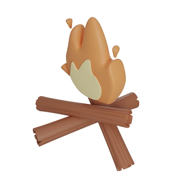 3D Campfire Isolated Icon Illustration Render