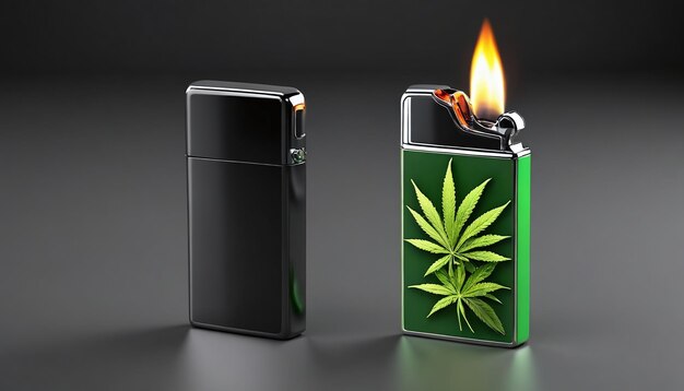 3D Cannabis Cigarette Lighter Render