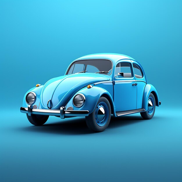 3d car photo with blue background