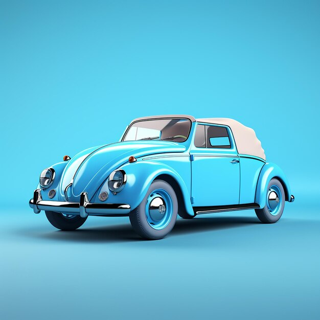 3d car photo with blue background