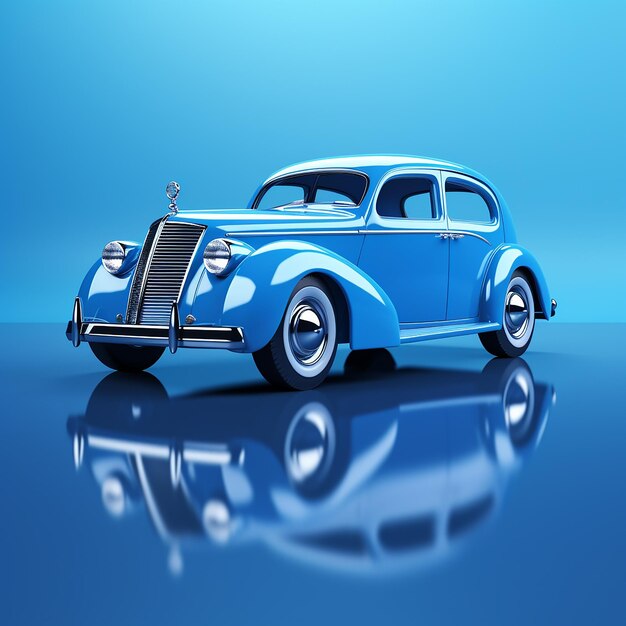 3d car photo with blue background