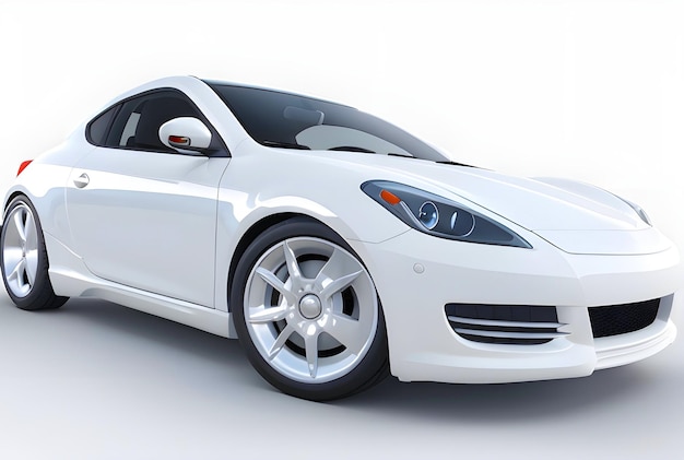 Photo 3d car on white background