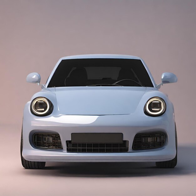 3d car with sample background