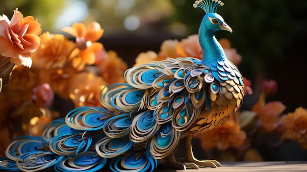 3d carton peacock