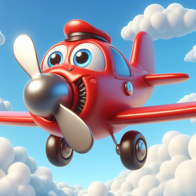 Photo 3d cartoon airplane